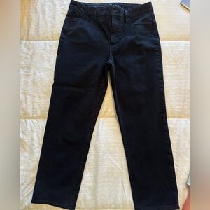 White House Black Market The Straight Crop High Rise Black Jeans